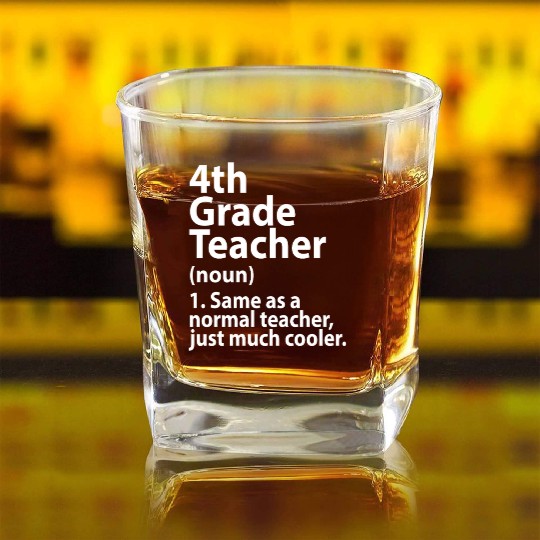 4th grade teacher definition Square Whiskey Glasses
