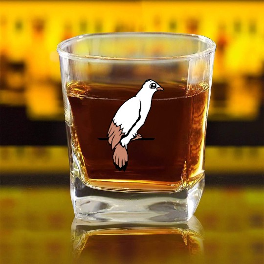 Bird raven dove sitting cable hawk eagle birdie Square Whiskey Glasses