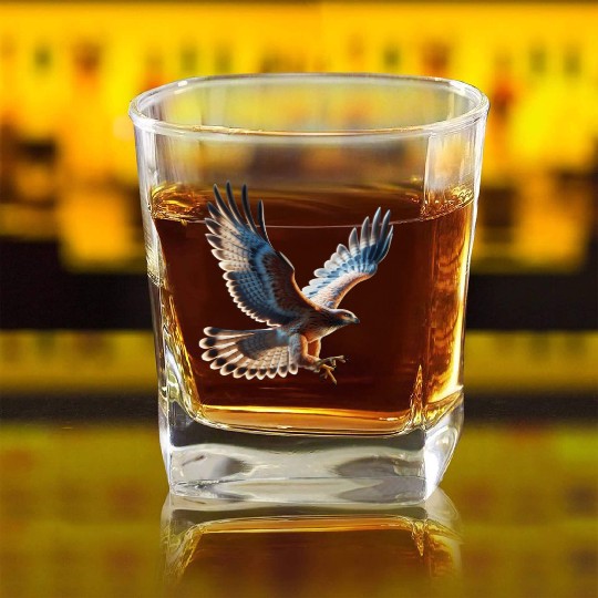 Majestic Hawk Flight Square Whiskey Glasses