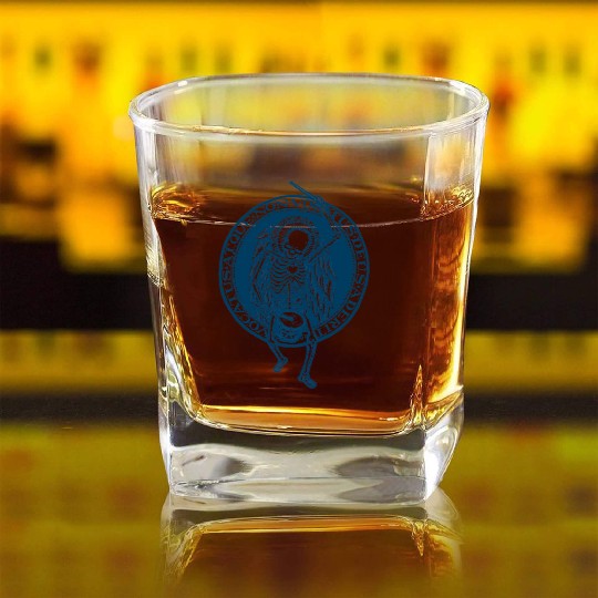 Memento Mori Drummer - Blue Square Whiskey Glasses