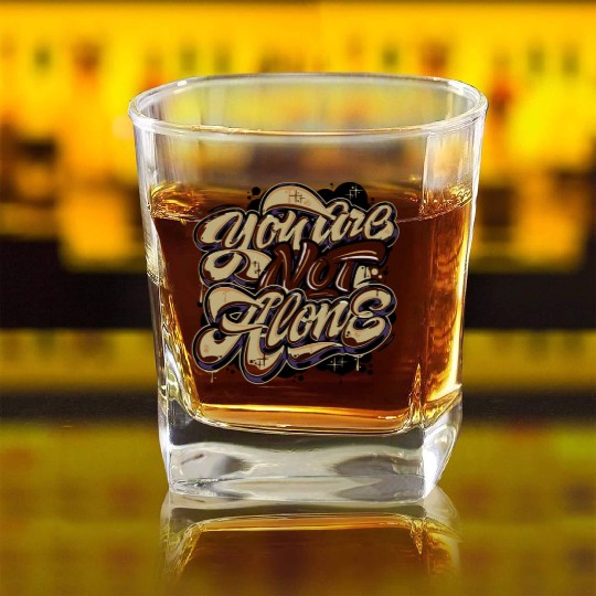 Not Alone Graffiti Square Whiskey Glasses