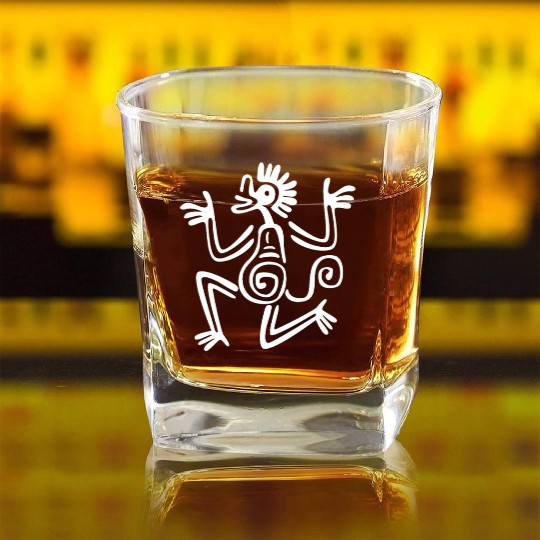Mayan And Aztec Ancient Monkey Square Whiskey Glasses