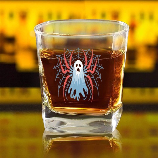 Ghost Spider Scream Square Whiskey Glasses