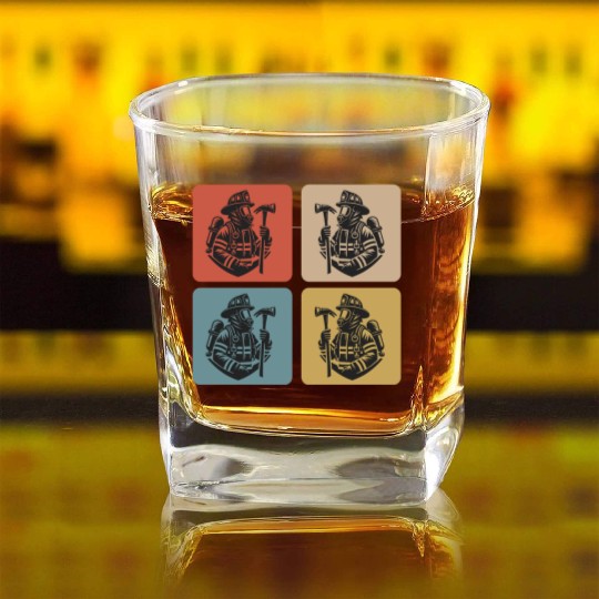 Fire Brigade - Heroes In Action Square Whiskey Glasses