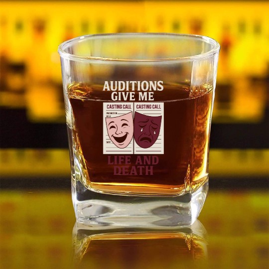 Theater Kid Drama Club Musical Theater Nerd Stage Square Whiskey Glasses
