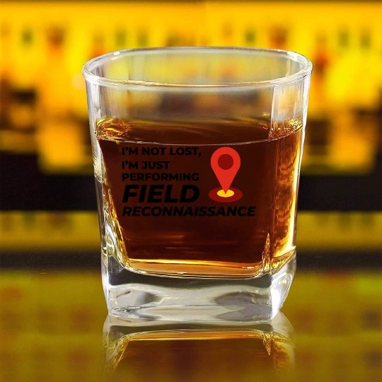 Field Reconnaissance GIS Surveyor Mapping Humor Square Whiskey Glasses
