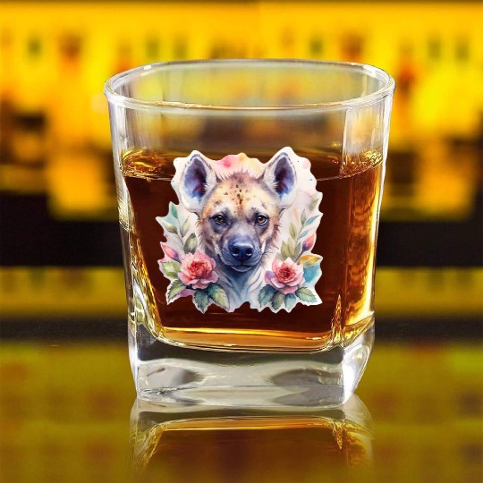 Sage the Blooming Hyena Square Whiskey Glasses