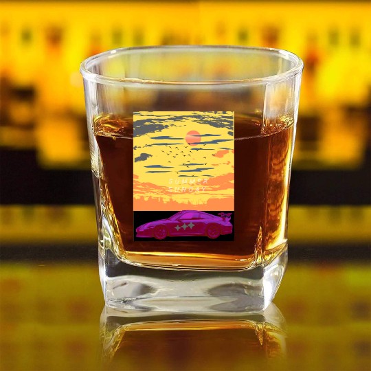 Summer Sunday Square Whiskey Glasses