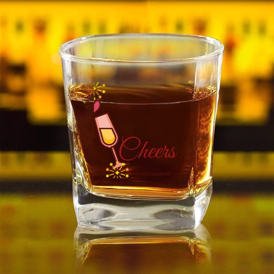 Unisex Square Whiskey Glasses – Fun Party Vibes Square Whiskey Glasses for couple