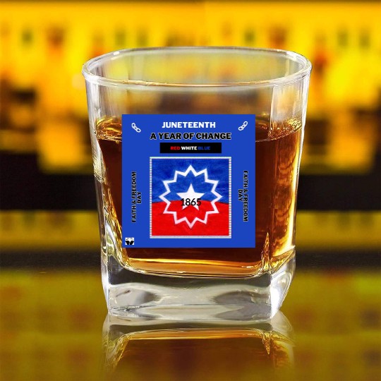 Juneteenth: An Official USA Holiday Square Whiskey Glasses