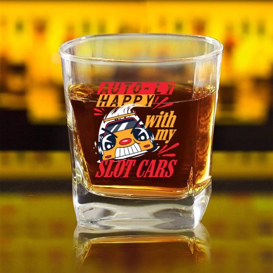 Slot Car Racing RC Car Drag Racing Square Whiskey Glasses