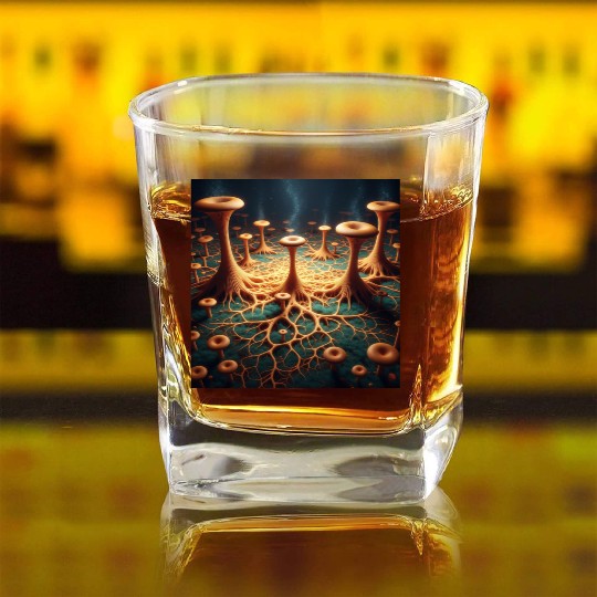 Fungi Forest Dream Square Whiskey Glasses