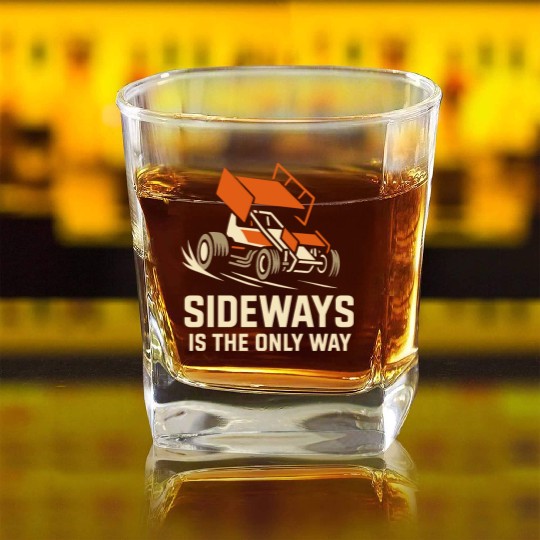 Sprint Car Racing Dirt Track Speed Oval Race Square Whiskey Glasses