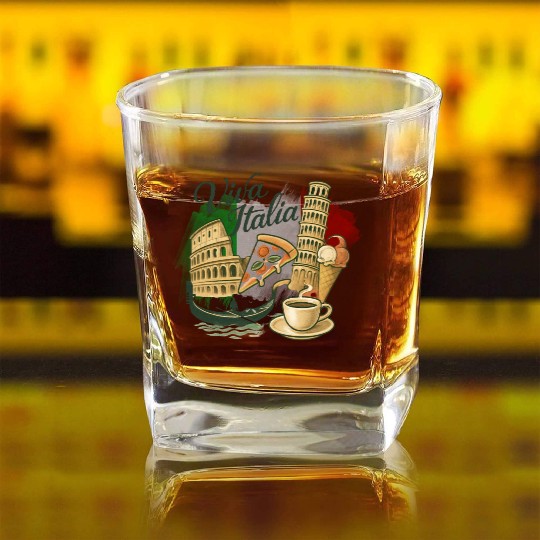 Viva Italia - Italian Culture Design Square Whiskey Glasses