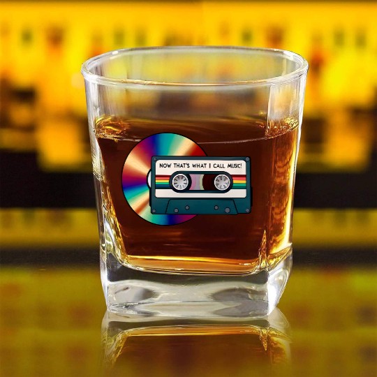 Now Thats Music CD and Cassete Tape Retro 90s. Square Whiskey Glasses