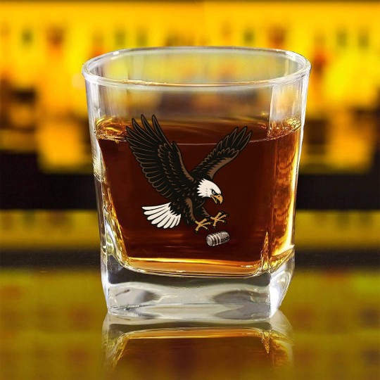 Cool American Eagle Patriotic Spirit Cotton Square Whiskey Glasses