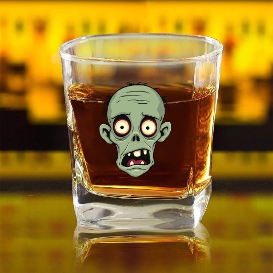 Dumb Zombie With Missing Teeth Square Whiskey Glasses
