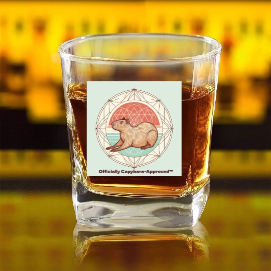 Officially Capybara-Approved™ Square Whiskey Glasses