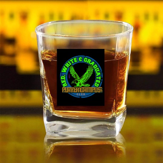 flying hawk emblem Square Whiskey Glasses