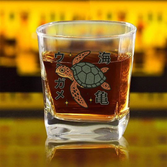 Sea Turtle Japanese Square Whiskey Glasses