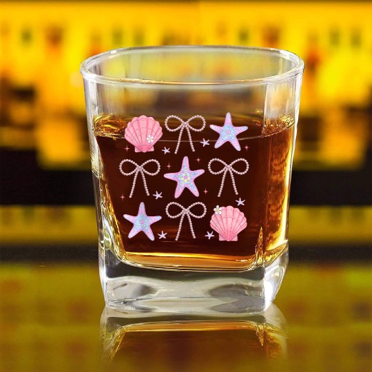 Under the Sea Sparkle Square Whiskey Glasses