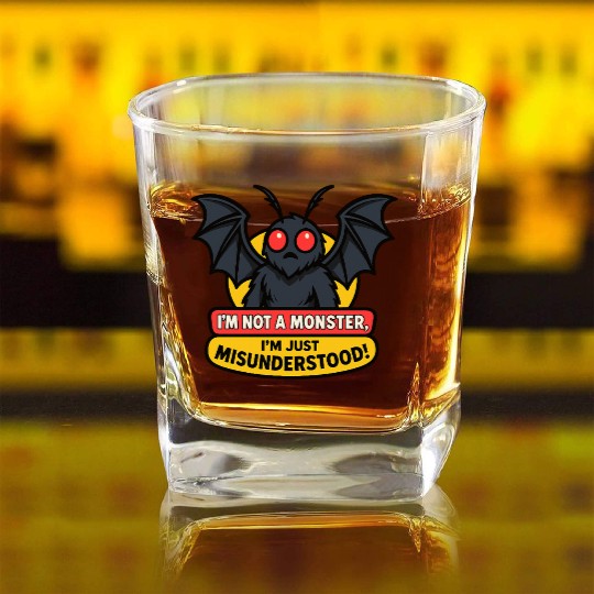 Misunderstood Mothman Square Whiskey Glasses