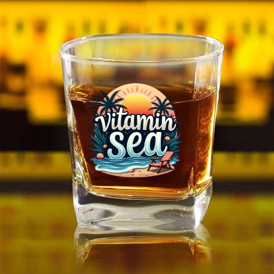 Sunset Beach Relaxation Design Square Whiskey Glasses