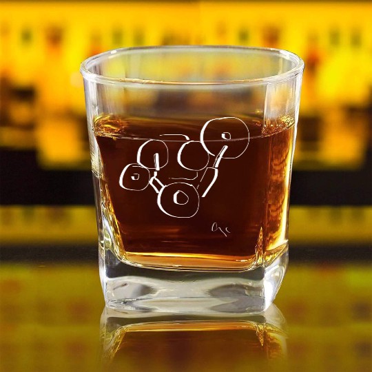 Abstract Drums – white Square Whiskey Glasses