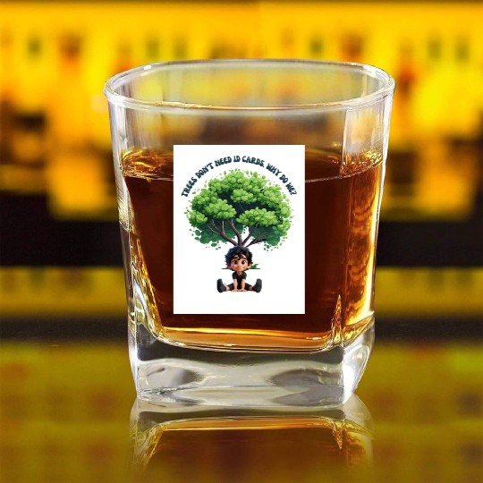 Boy Under Tree – Identity Quote Artwork Square Whiskey Glasses