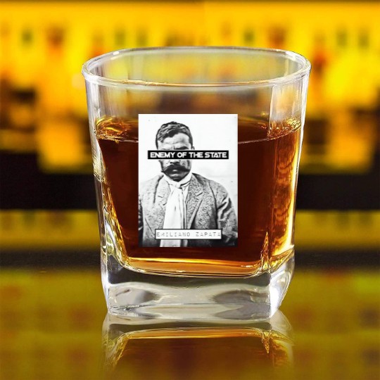 Emiliano Zapata (EOTS) (B&W) Square Whiskey Glasses