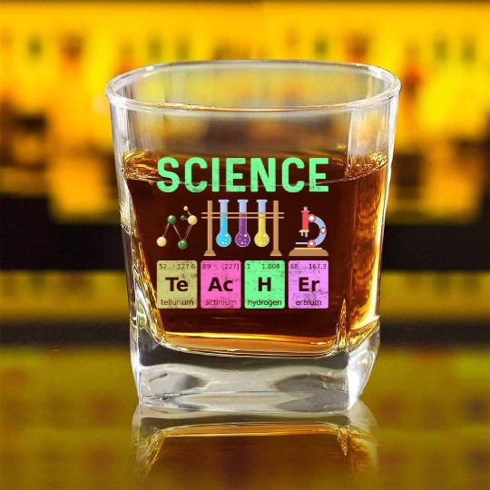 Science Art Teacher - Colorful Periodic Table Square Whiskey Glasses