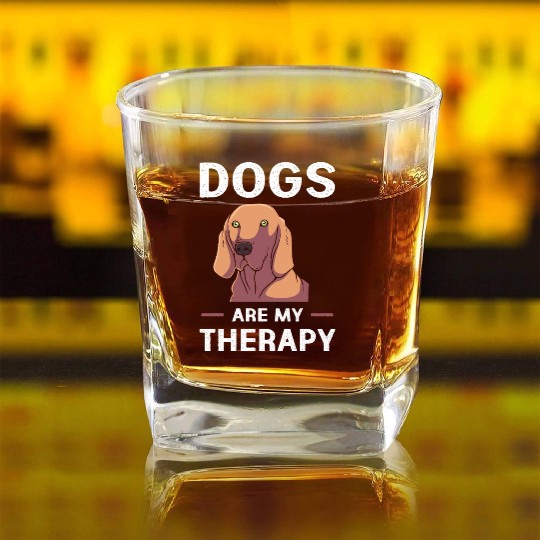 Therapy Dog Treatment Dog Lover Square Whiskey Glasses