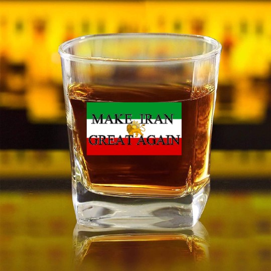 Make IRAN Great Again with Iranian Flag Square Whiskey Glasses