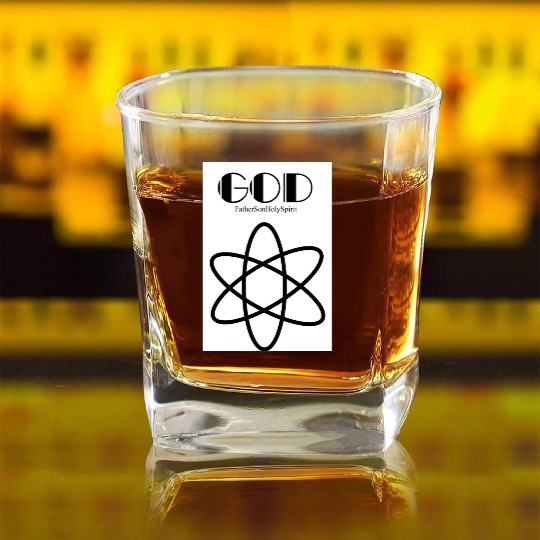 atom God graphic Square Whiskey Glasses