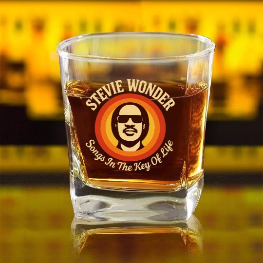 Stevie Wonder Square Whiskey Glasses rtro vintage Songs in the