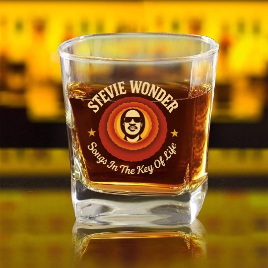 Stevie Wonder Square Whiskey Glasses rtro vintage Songs in the