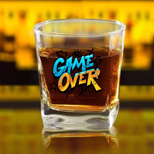 Game Over Graffiti Square Whiskey Glasses – Cool Gamer Streetwear