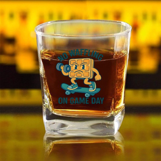 Waffle Character Skateboard Design Square Whiskey Glasses