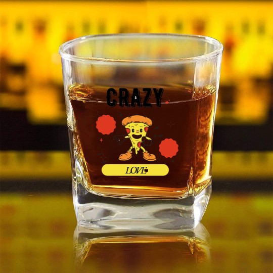 Crazy in Love Pizza – The Happiest Slice Ever  D83C DF55 Square Whiskey Glasses