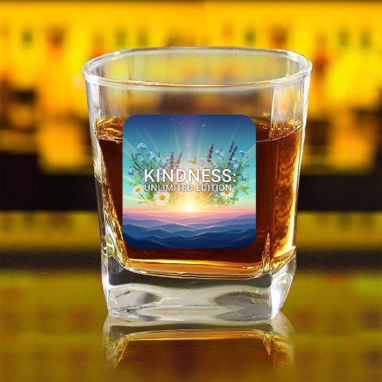 Sunrise Blooms of Kindness  Square Whiskey Glasses