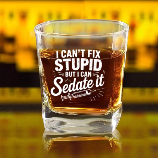 Humorous Medical Quote Square Whiskey Glasses