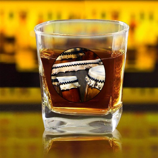 Japanese Drums Square Whiskey Glasses