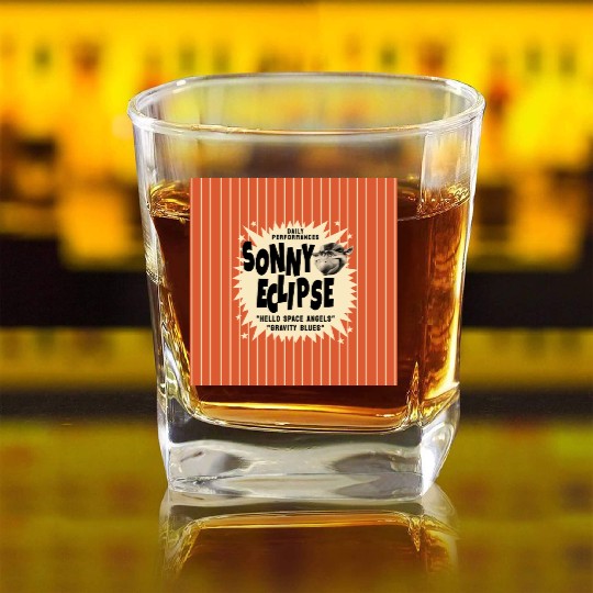 Sonny Eclipse Retro Poster Small Square Whiskey Glasses
