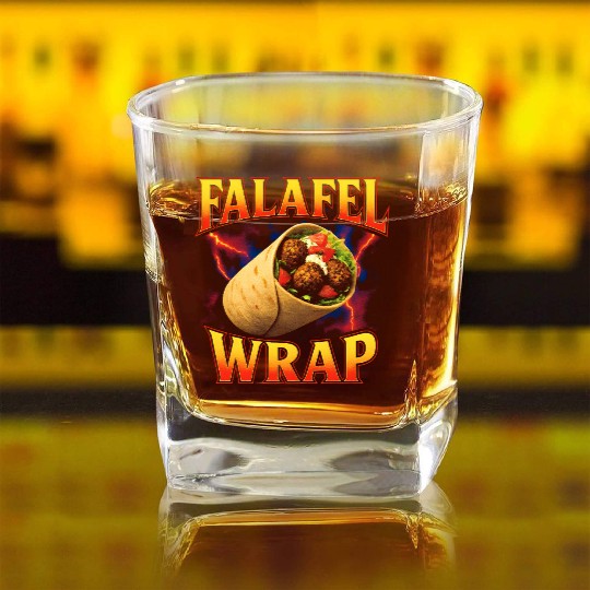 Falafel Wrap Favorite Food Funny Weird 90s Falafel Square Whiskey Glasses