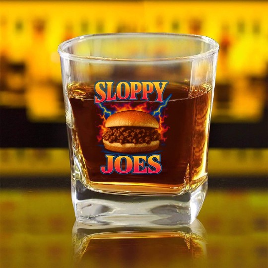 Sloppy Joes Favorite Food Funny Weird 90s Square Whiskey Glasses