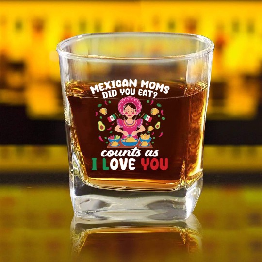 Mexican Moms Abuelita Grandma Food Gift Square Whiskey Glasses