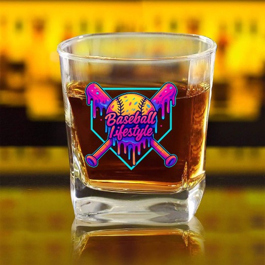 Baseball Lifestyle Apparel Youth Baseball Drip Ice Square Whiskey Glasses