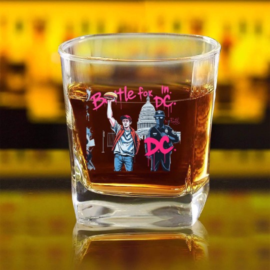 Free DC Sandwich Guy Banksy Style Street Art Square Whiskey Glasses