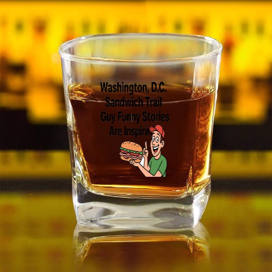 Washington DC Sandwich Throw Guy  Square Whiskey Glasses