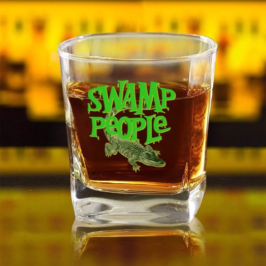 Swamp People Alligators Square Whiskey Glasses